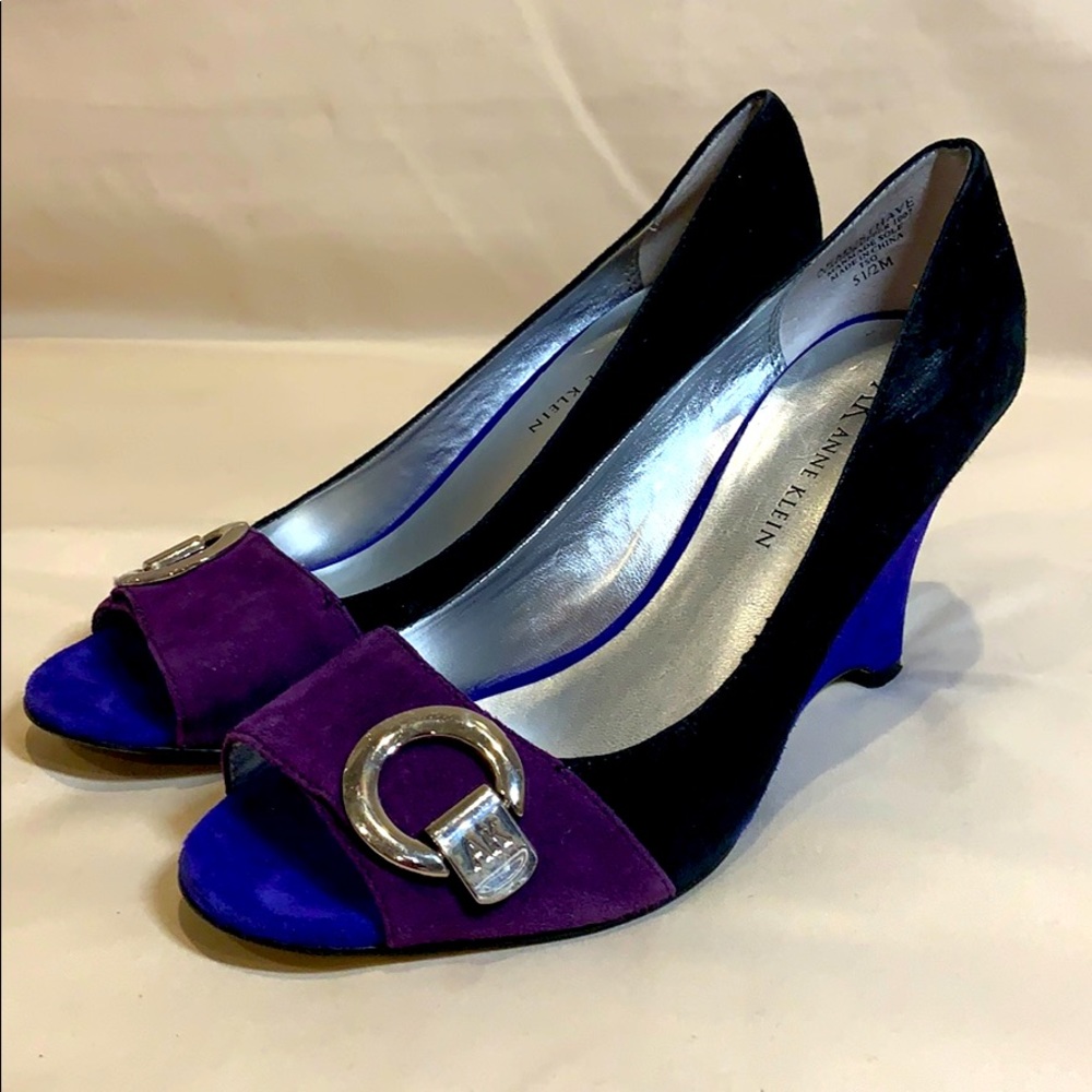 Anne Klein Velvet Wedges